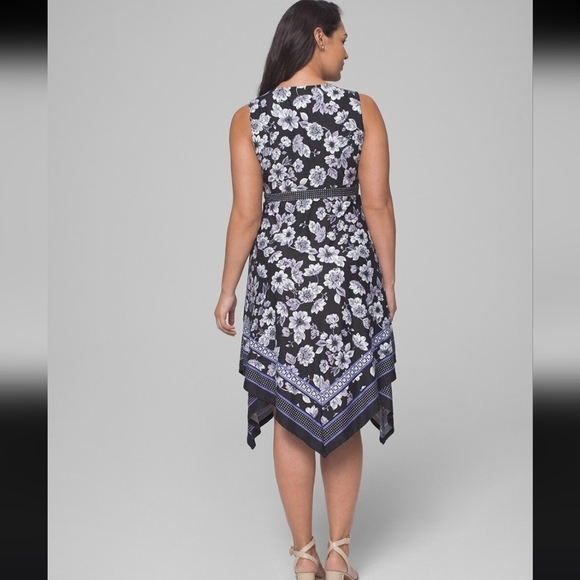 Soma Bliss Handkerchief Built In Bra Midi Dress in Palace Purple Floral Size XS - Picture 3 of 12